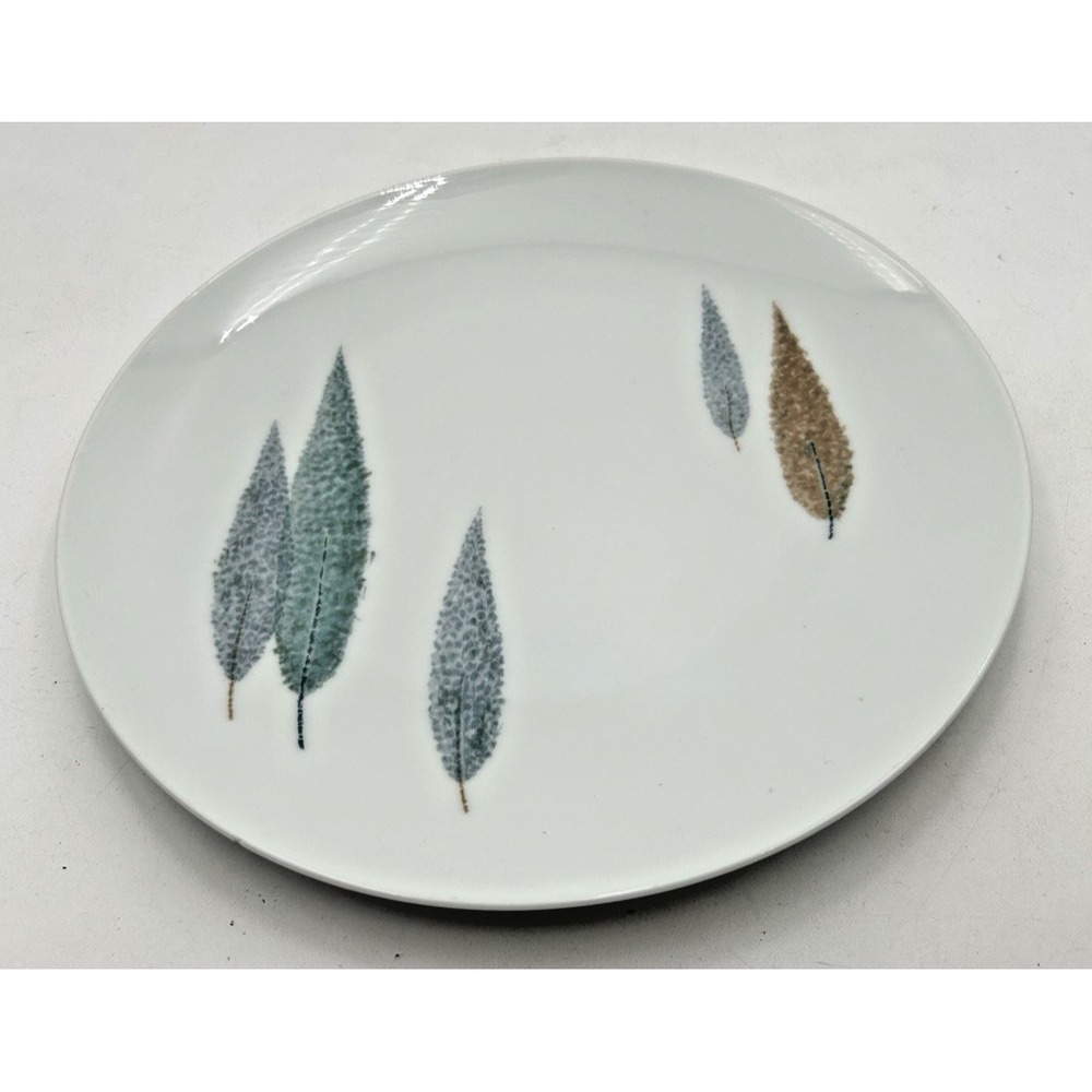 Vintage MCM Noritake Namiki Cook'n Serve Dinner Plate Stylized Leaf Pattern